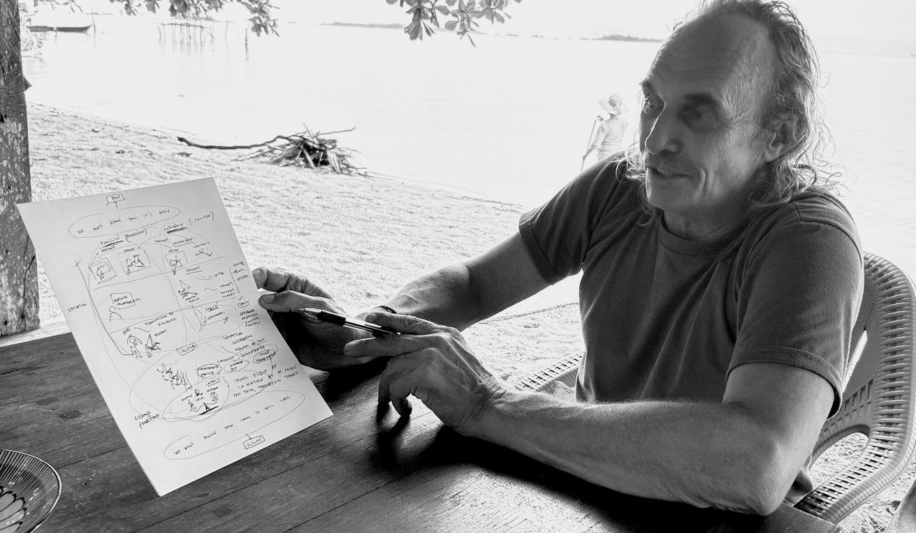 Michel sketching out the vision for the Jong School