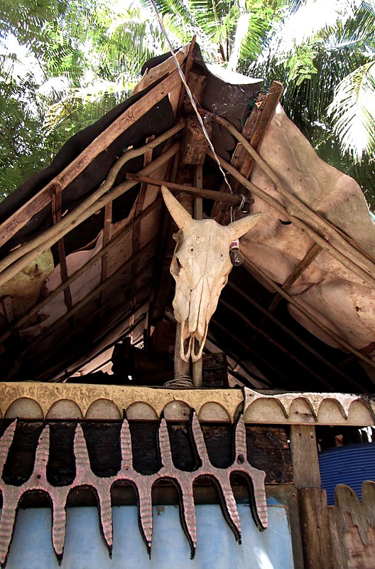 A rustic shelter on Merapas island