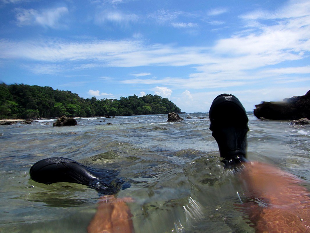 Snorkeling in the shallows, Merapas