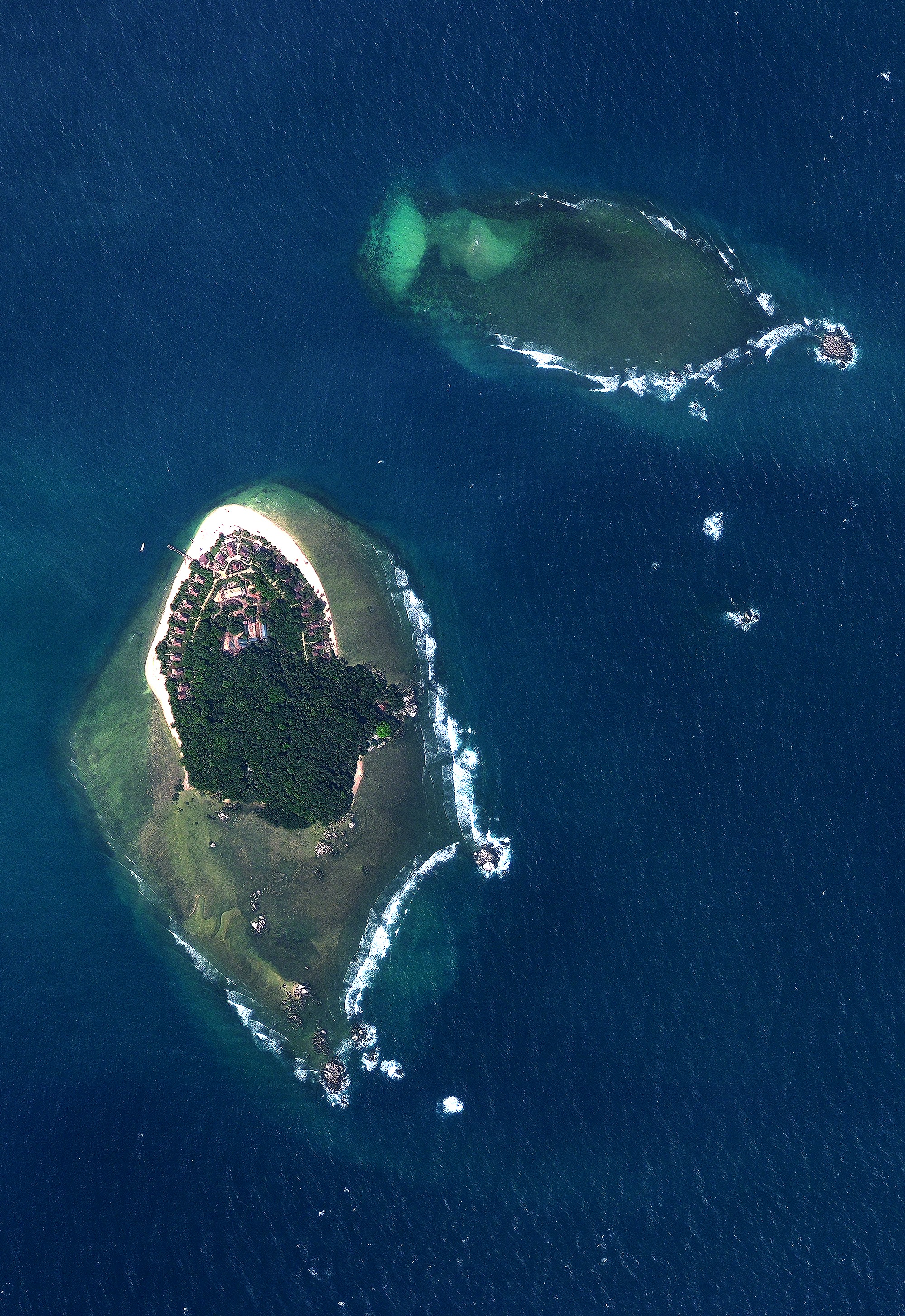 Aerial view of Nikoi Island and its reef flat
